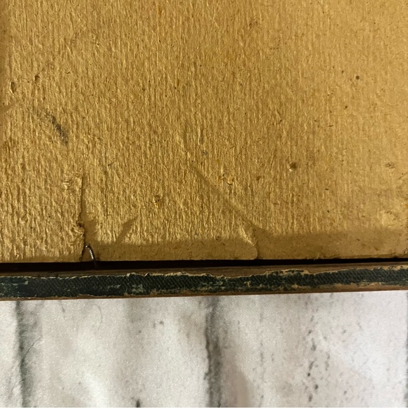 vintage old framed print Baby in high chair eating fruit wooden frame 8.5’x12’ - Picture 10 of 12